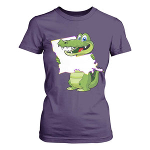Cute Louisiana Aligator T Shirt For Women TS09 Purple Print Your Wear