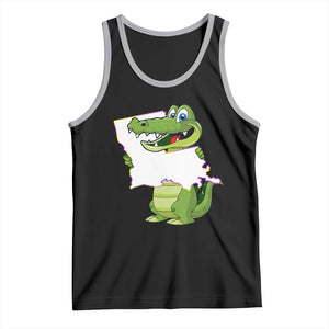 Cute Louisiana Aligator Tank Top TS09 Black Athletic Heather Print Your Wear