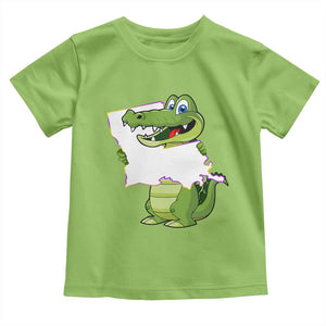 Cute Louisiana Aligator Toddler T Shirt TS09 Lime Print Your Wear