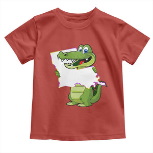 Cute Louisiana Aligator Toddler T Shirt TS09 Red Print Your Wear