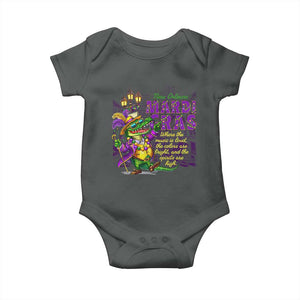 New Orleans Louisiana Mardi Gras Baby Onesie Where The Music Is Loud The Colors Are Bright And The Spirits Are High TS09 Dark Heather Print Your Wear