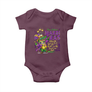 New Orleans Louisiana Mardi Gras Baby Onesie Where The Music Is Loud The Colors Are Bright And The Spirits Are High TS09 Maroon Print Your Wear