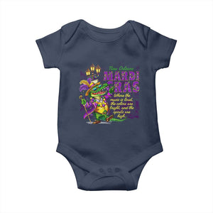 New Orleans Louisiana Mardi Gras Baby Onesie Where The Music Is Loud The Colors Are Bright And The Spirits Are High TS09 Navy Print Your Wear
