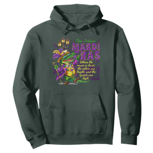 New Orleans Louisiana Mardi Gras Hoodie Where The Music Is Loud The Colors Are Bright And The Spirits Are High TS09 Dark Forest Green Print Your Wear