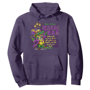 New Orleans Louisiana Mardi Gras Hoodie Where The Music Is Loud The Colors Are Bright And The Spirits Are High TS09 Purple Print Your Wear