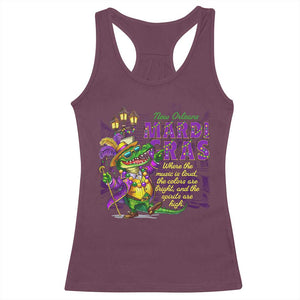New Orleans Louisiana Mardi Gras Racerback Tank Top Where The Music Is Loud The Colors Are Bright And The Spirits Are High TS09 Maroon Print Your Wear
