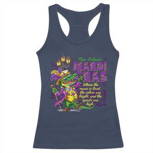 New Orleans Louisiana Mardi Gras Racerback Tank Top Where The Music Is Loud The Colors Are Bright And The Spirits Are High TS09 Navy Print Your Wear