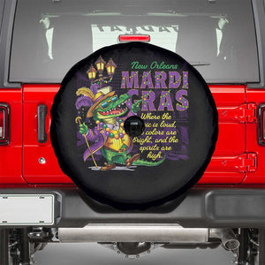 New Orleans Louisiana Mardi Gras Spare Tire Cover Where The Music Is Loud The Colors Are Bright And The Spirits Are High TS09 Black Print Your Wear