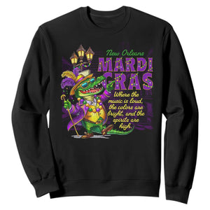 New Orleans Louisiana Mardi Gras Sweatshirt Where The Music Is Loud The Colors Are Bright And The Spirits Are High TS09 Black Print Your Wear