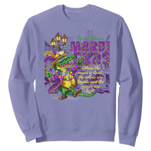 New Orleans Louisiana Mardi Gras Sweatshirt Where The Music Is Loud The Colors Are Bright And The Spirits Are High TS09 Violet Print Your Wear