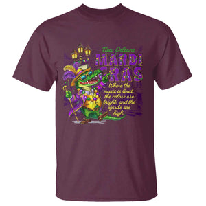 New Orleans Louisiana Mardi Gras T Shirt Where The Music Is Loud The Colors Are Bright And The Spirits Are High TS09 Maroon Print Your Wear