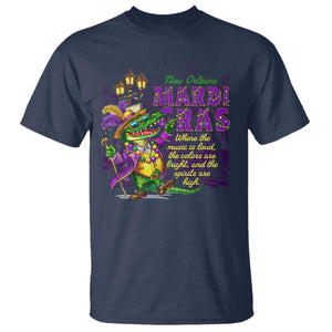 New Orleans Louisiana Mardi Gras T Shirt Where The Music Is Loud The Colors Are Bright And The Spirits Are High TS09 Navy Print Your Wear