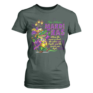 New Orleans Louisiana Mardi Gras T Shirt For Women Where The Music Is Loud The Colors Are Bright And The Spirits Are High TS09 Dark Forest Green Print Your Wear