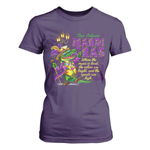 New Orleans Louisiana Mardi Gras T Shirt For Women Where The Music Is Loud The Colors Are Bright And The Spirits Are High TS09 Purple Print Your Wear