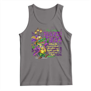New Orleans Louisiana Mardi Gras Tank Top Where The Music Is Loud The Colors Are Bright And The Spirits Are High TS09 Deep Heather Print Your Wear
