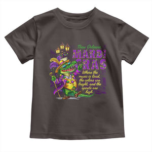 New Orleans Louisiana Mardi Gras Toddler T Shirt Where The Music Is Loud The Colors Are Bright And The Spirits Are High TS09 Dark Chocolate Print Your Wear