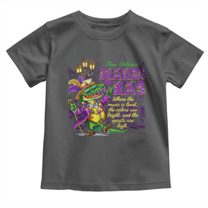 New Orleans Louisiana Mardi Gras Toddler T Shirt Where The Music Is Loud The Colors Are Bright And The Spirits Are High TS09 Dark Heather Print Your Wear