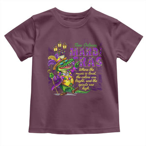 New Orleans Louisiana Mardi Gras Toddler T Shirt Where The Music Is Loud The Colors Are Bright And The Spirits Are High TS09 Maroon Print Your Wear