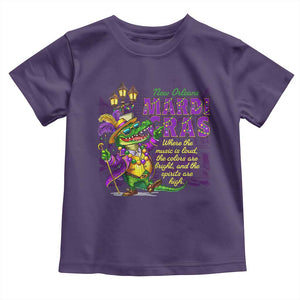 New Orleans Louisiana Mardi Gras Toddler T Shirt Where The Music Is Loud The Colors Are Bright And The Spirits Are High TS09 Purple Print Your Wear