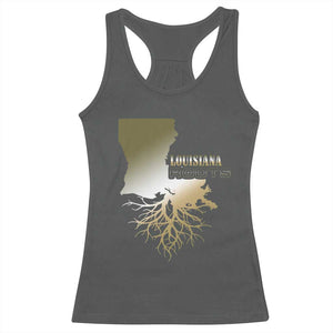 Louisiana Roots Pride Racerback Tank Top TS09 Dark Heather Print Your Wear
