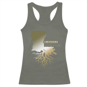 Louisiana Roots Pride Racerback Tank Top TS09 Military Green Print Your Wear