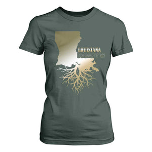 Louisiana Roots Pride T Shirt For Women TS09 Dark Forest Green Print Your Wear