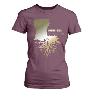 Louisiana Roots Pride T Shirt For Women TS09 Maroon Print Your Wear