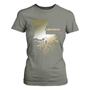 Louisiana Roots Pride T Shirt For Women TS09 Military Green Print Your Wear