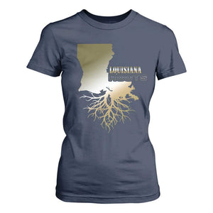 Louisiana Roots Pride T Shirt For Women TS09 Navy Print Your Wear