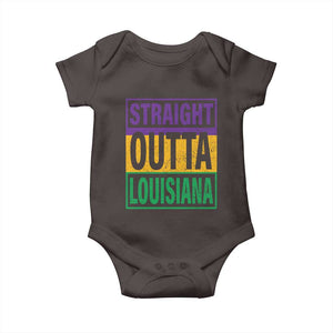 Straight Outta Louisiana Baby Onesie TS09 Dark Chocolate Print Your Wear