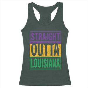 Straight Outta Louisiana Racerback Tank Top TS09 Dark Forest Green Print Your Wear