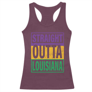 Straight Outta Louisiana Racerback Tank Top TS09 Maroon Print Your Wear