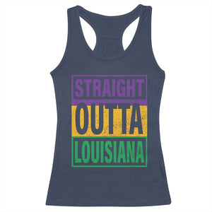 Straight Outta Louisiana Racerback Tank Top TS09 Navy Print Your Wear