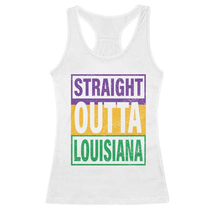 Straight Outta Louisiana Racerback Tank Top TS09 White Print Your Wear
