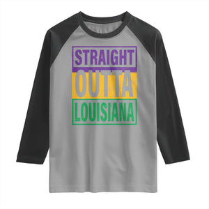 Straight Outta Louisiana Raglan Shirt TS09 Sport Gray Black Print Your Wear