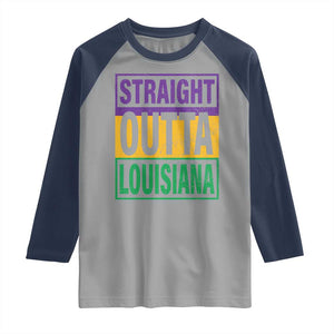 Straight Outta Louisiana Raglan Shirt TS09 Sport Gray Navy Print Your Wear