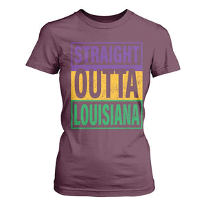 Straight Outta Louisiana T Shirt For Women TS09 Maroon Print Your Wear