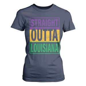 Straight Outta Louisiana T Shirt For Women TS09 Navy Print Your Wear