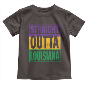 Straight Outta Louisiana Toddler T Shirt TS09 Dark Chocolate Print Your Wear