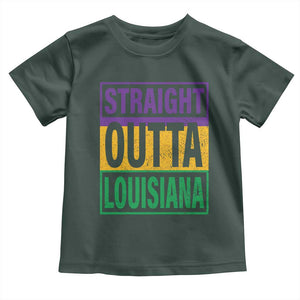 Straight Outta Louisiana Toddler T Shirt TS09 Dark Forest Green Print Your Wear