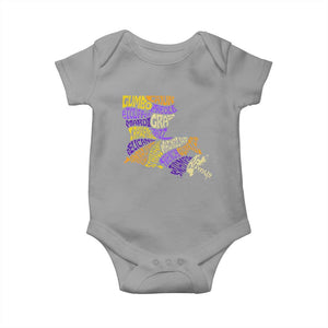 Louisiana Baby Onesie Creole Cajun Culture LA Map TS09 Sport Gray Print Your Wear