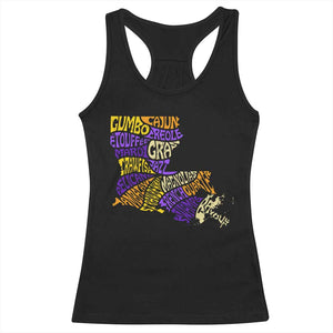 Louisiana Racerback Tank Top Creole Cajun Culture LA Map TS09 Black Print Your Wear