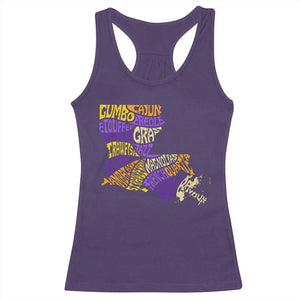 Louisiana Racerback Tank Top Creole Cajun Culture LA Map TS09 Purple Print Your Wear