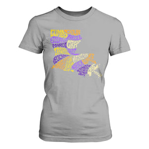 Louisiana T Shirt For Women Creole Cajun Culture LA Map TS09 Sport Gray Print Your Wear
