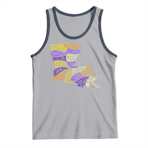 Louisiana Tank Top Creole Cajun Culture LA Map TS09 Athletic Heather Navy Print Your Wear