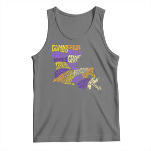 Louisiana Tank Top Creole Cajun Culture LA Map TS09 Black Heather Print Your Wear