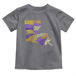 Louisiana Toddler T Shirt Creole Cajun Culture LA Map TS09 Charcoal Print Your Wear