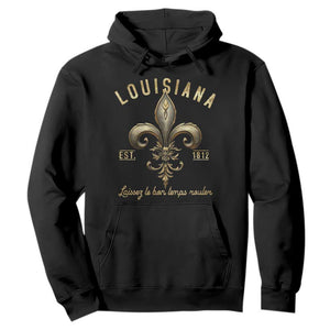 Louisiana Fleur De Lis Hoodie Laissez Les Bon Temps Rouler 1812 TS09 Black Print Your Wear