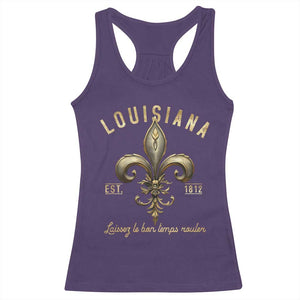 Louisiana Fleur De Lis Racerback Tank Top Laissez Les Bon Temps Rouler 1812 TS09 Purple Print Your Wear
