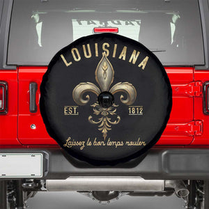 Louisiana Fleur De Lis Spare Tire Cover Laissez Les Bon Temps Rouler 1812 TS09 Black Print Your Wear